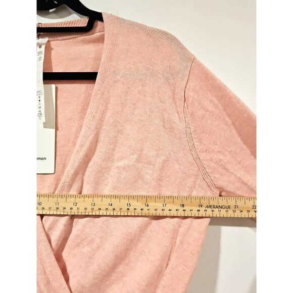 Lululemon Crossover Ribbed Waist Sweater Sz 8 Pink Cashmere Comfy Soft Luxury - Picture 6 of 10